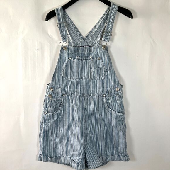 Vintage No Excuses Denim Overalls Bib Jean Shortalls Women's Size M Y2K 90s - Picture 1 of 5